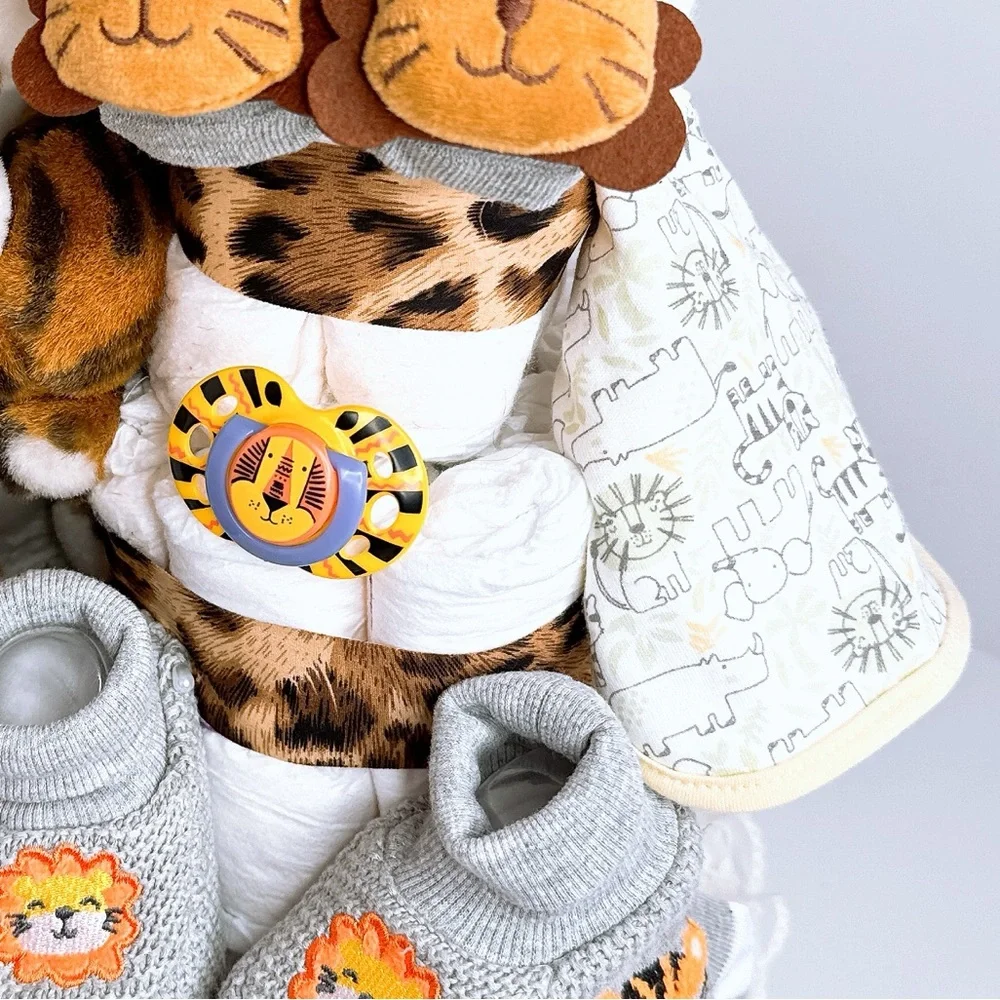 Tiger Diaper Cake, Safari Baby Shower